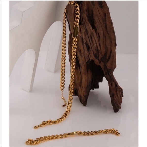 New 18k gold plated chunky link chain necklace - Picture 11 of 12